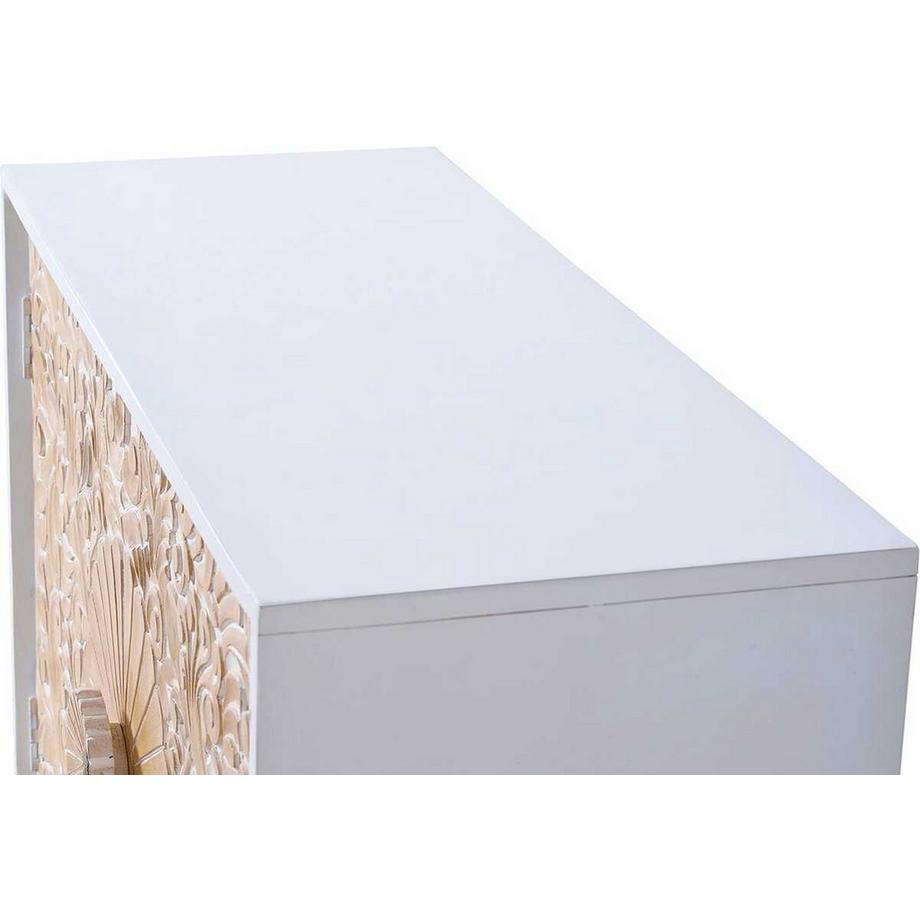 mutoni Kommode Antigua Mangoholz weiss 90x76  