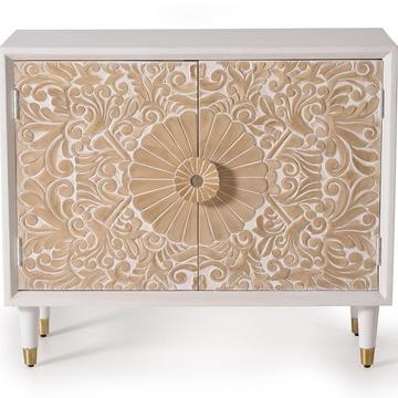 Commode Antigua en manguier blanc 90x76