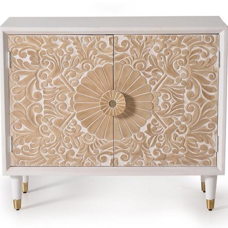 mutoni Commode Antigua en manguier blanc 90x76  