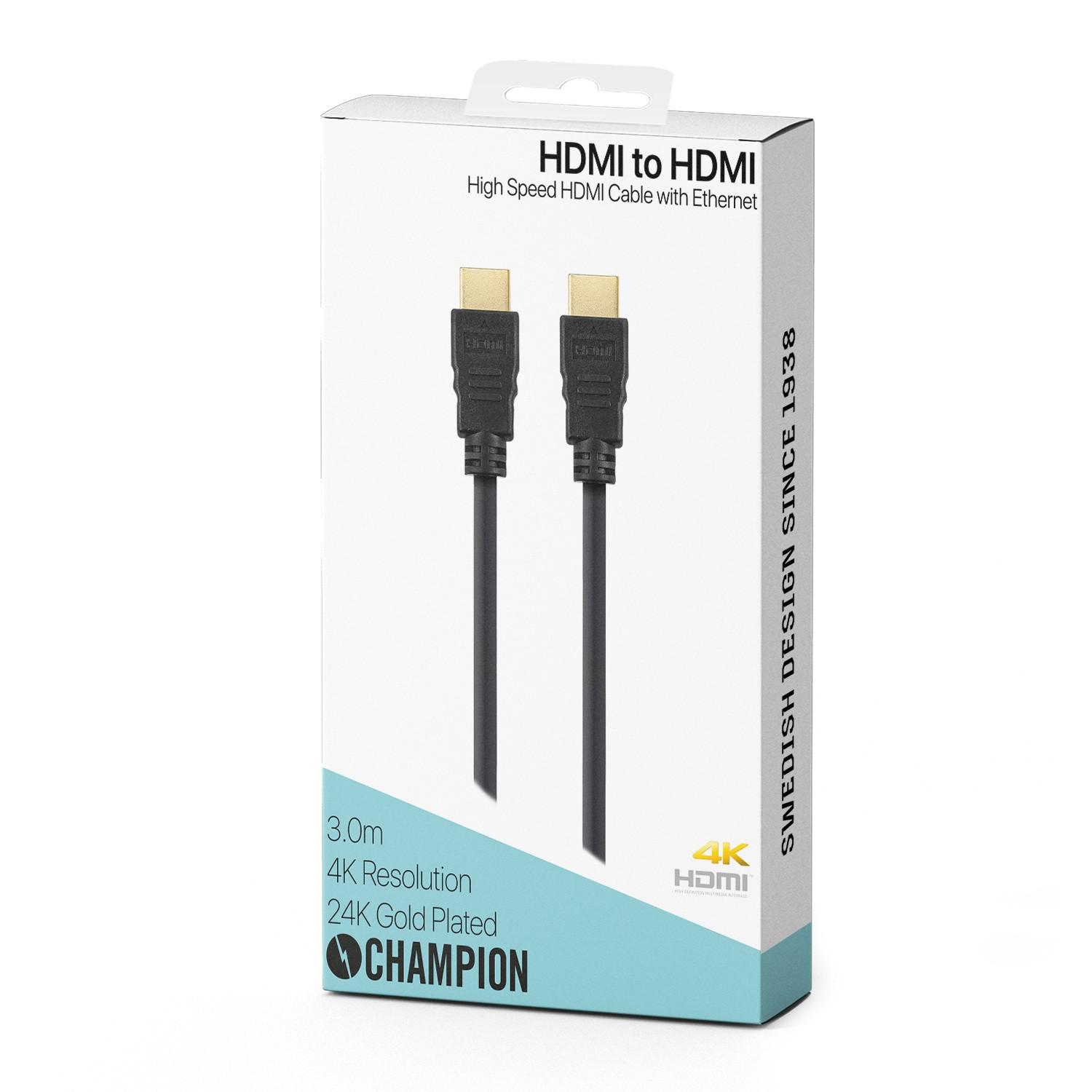 Champion  HDMI-Kabel Ha-Ha Schwarz 3,0 m 