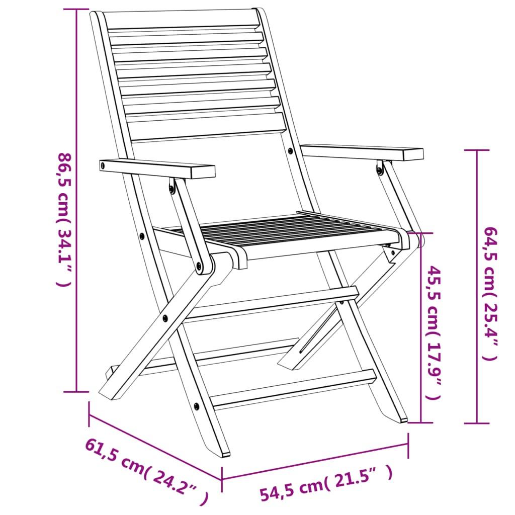 VidaXL Chaise de jardin bois d'acacia  