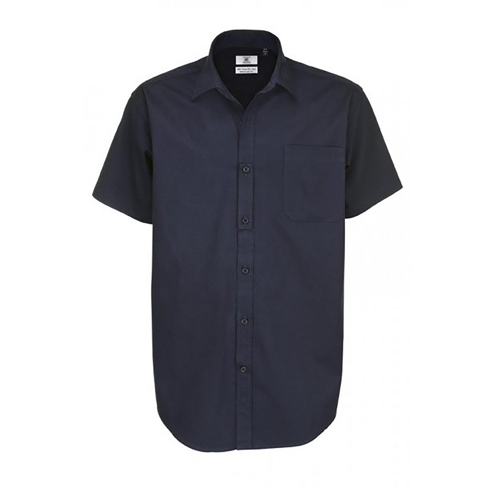 Image of B&c Sharp Twill Kurzarm Hemd Herren Marine S