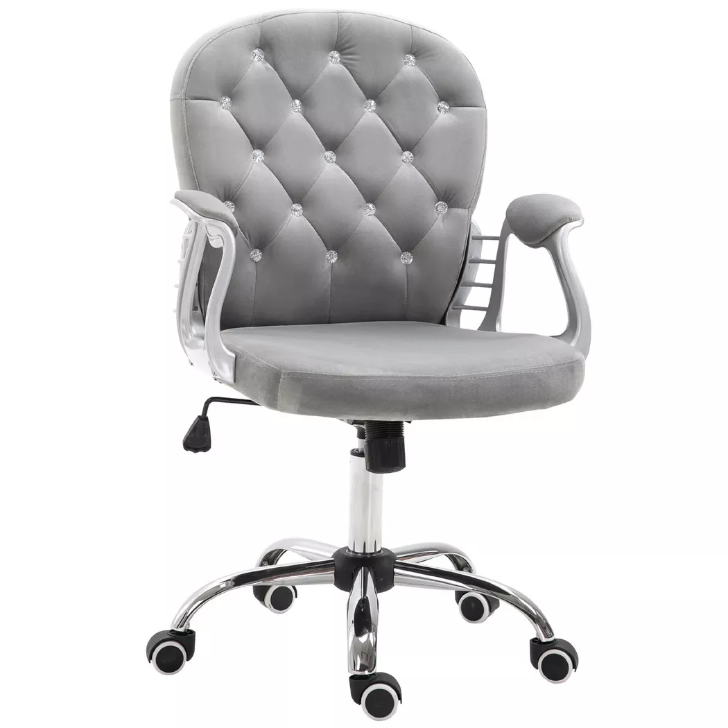 Northio – Schreibtischstuhl Ergonomischer Bürostuhl Mit Gepolsterter Rückenlehne, Grau, 59,5X60,5X95-105 Cm, 59.5X61CM