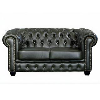 LINEA SOFA Canapé chesterfield 2 places BRENTON 100% cuir de buffle empire  