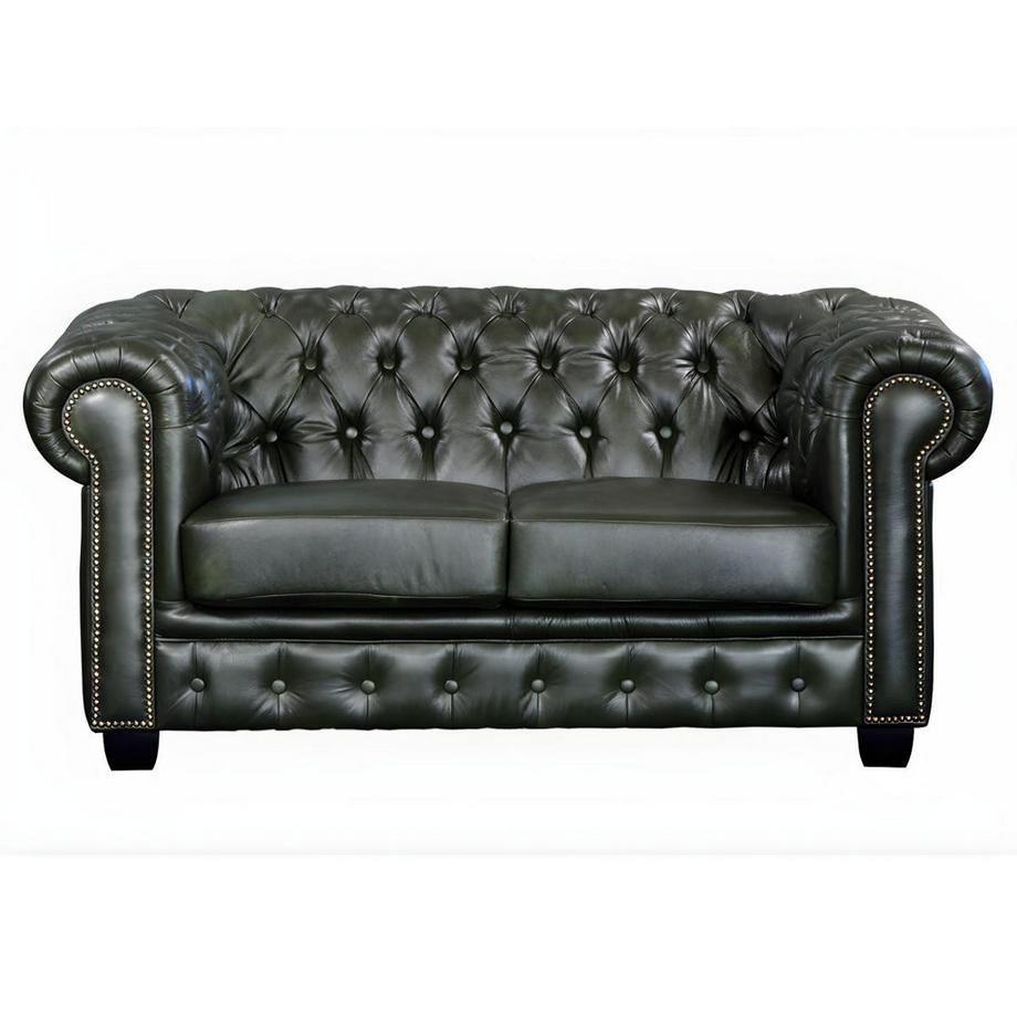 Vente-unique Chesterfield Ledersofa 2Sitzer Büffelleder BRENTON  