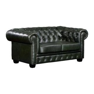 LINEA SOFA Canapé chesterfield 2 places BRENTON 100% cuir de buffle empire  