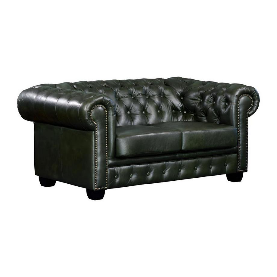Vente-unique Chesterfield Ledersofa 2Sitzer Büffelleder BRENTON  