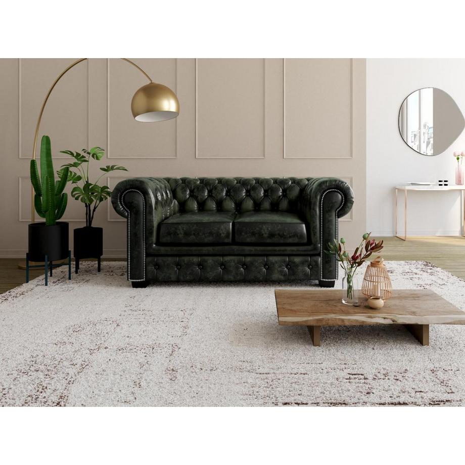Vente-unique Chesterfield Ledersofa 2Sitzer Büffelleder BRENTON  