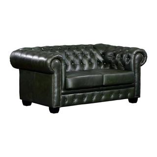 LINEA SOFA Canapé chesterfield 2 places BRENTON 100% cuir de buffle empire  
