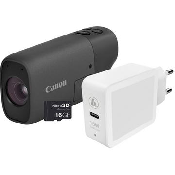PowerShot PowerShot ZOOM, appareil photo compact monoculaire à téléobjectif, kit essentiel, blanc