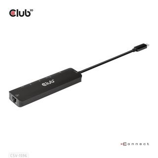 Club3D  USB Gen1 Type-C, 6-in-1 Hub with HDMI 8K30Hz, 2xUSB Type-A, RJ45 and 2xUSB Type-C, Data and PD charging 100 watt 
