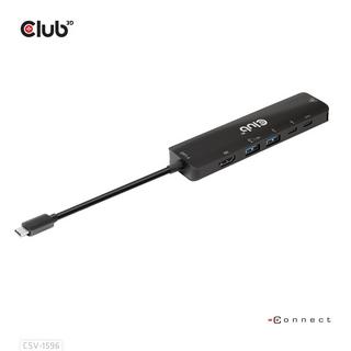 Club3D  USB Gen1 Type-C, 6-in-1 Hub with HDMI 8K30Hz, 2xUSB Type-A, RJ45 and 2xUSB Type-C, Data and PD charging 100 watt 