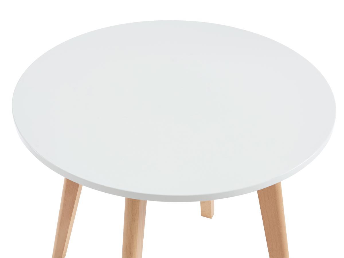 Vente-unique Table enfant en MDF et hêtre - Blanc et naturel - LOULOUNE  