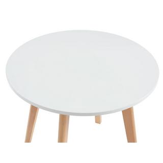 Vente-unique Table enfant en MDF et hêtre - Blanc et naturel - LOULOUNE  