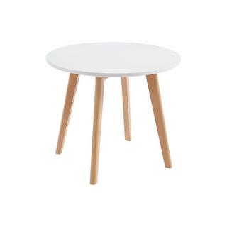 Vente-unique Table enfant en MDF et hêtre - Blanc et naturel - LOULOUNE  