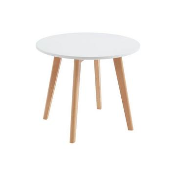 Table enfant en MDF et hêtre - Blanc et naturel - LOULOUNE