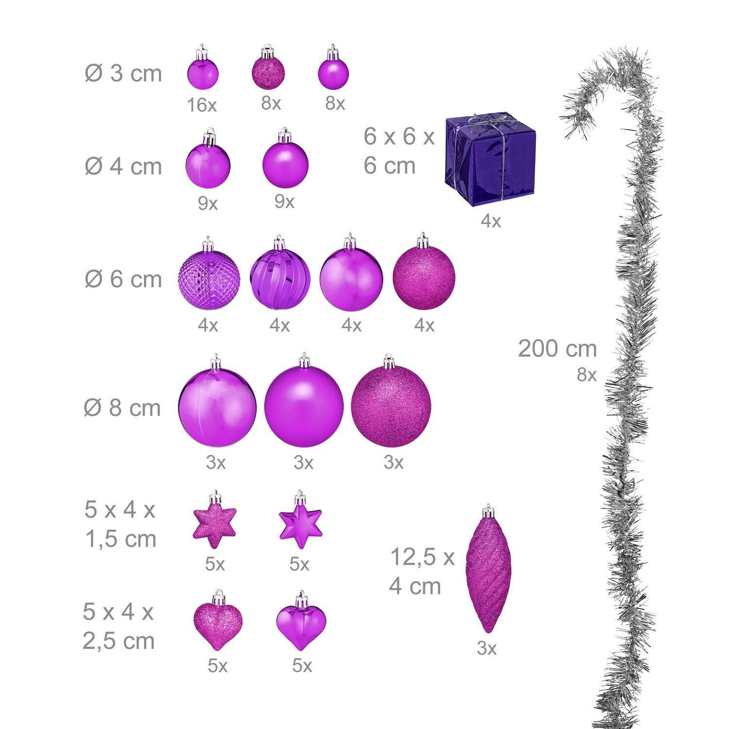 B2X Palline per albero di Natale in set da 110 pz  