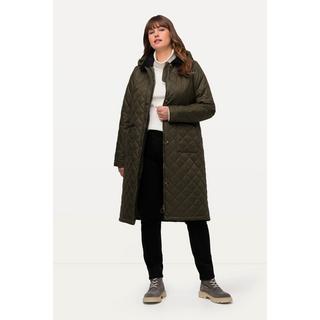 Ulla Popken  Manteau matelassé, col en velours côtelé, capuche, fermeture éclair à double sens 