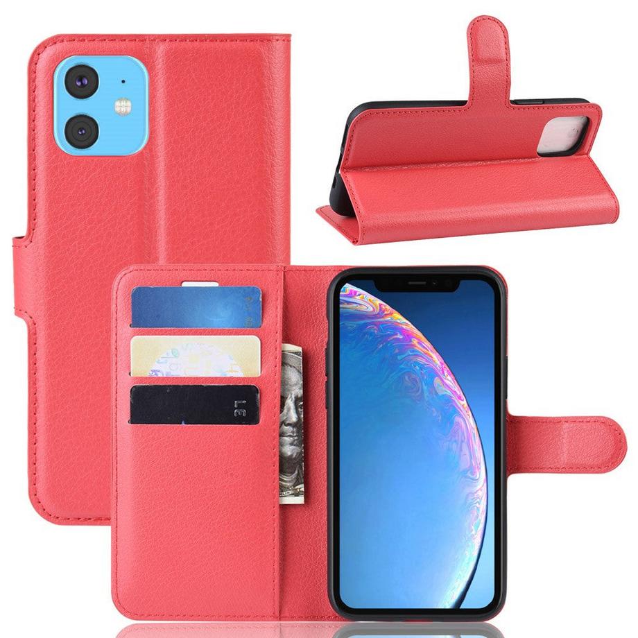 Cover-Discount  iPhone 11 - Leder Etui Hülle Mit Kartenfach 