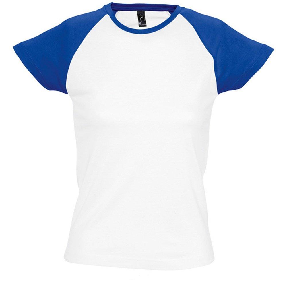 Image of Milky Tshirt, Kurzarm, Rundhalsausschnitt, Kontrastfarben Damen Weiss M