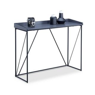 Calicosy Console Structure Noir avec Plateau Gris - L100 cm  