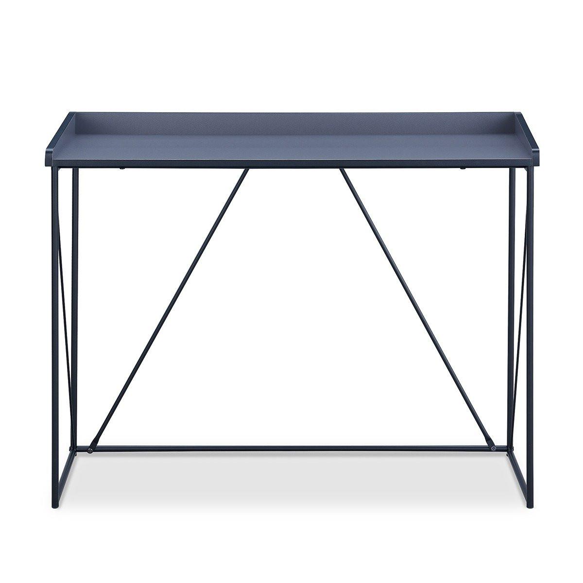 Calicosy Console Structure Noir avec Plateau Gris - L100 cm  