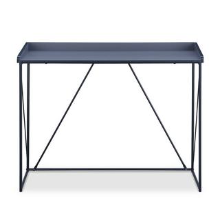 Calicosy Console Structure Noir avec Plateau Gris - L100 cm  