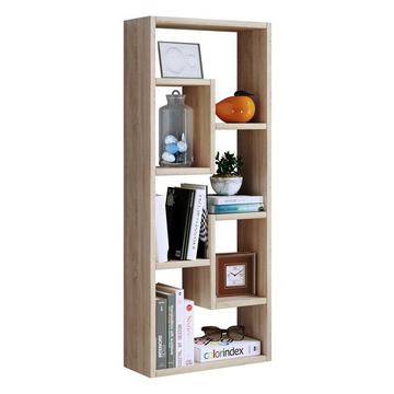 Holz Aufbewahrung  | Bücherregal | Maße H. 92 x B. 36 x T. 15 cm | Medienregal | schicker Blickfang Raumteiler | Standregal - Vilo