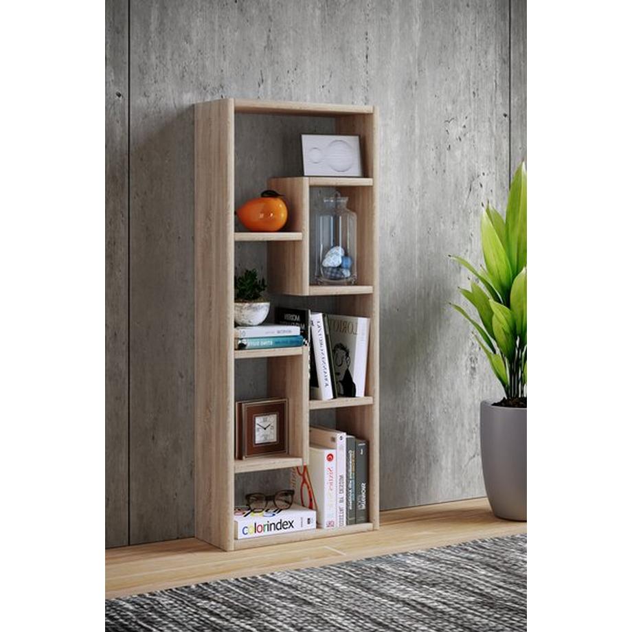 VCM Étagère en bois Étagère à livres Étagère à médias Rangement Séparation de pièce Étagère déco Vilo  