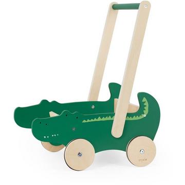 Trixie Chariot à pousser en bois - Mr. Crocodile