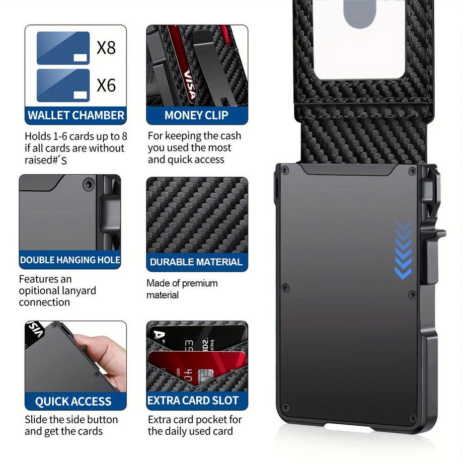 Only-bags.store Portefeuille Slim Bifold Minimaliste avec Blocage RFID et Pince à Billets  
