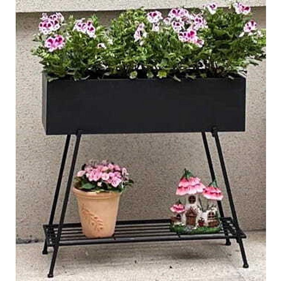 mutoni Bac à fleurs Jasmin acier anthracite  