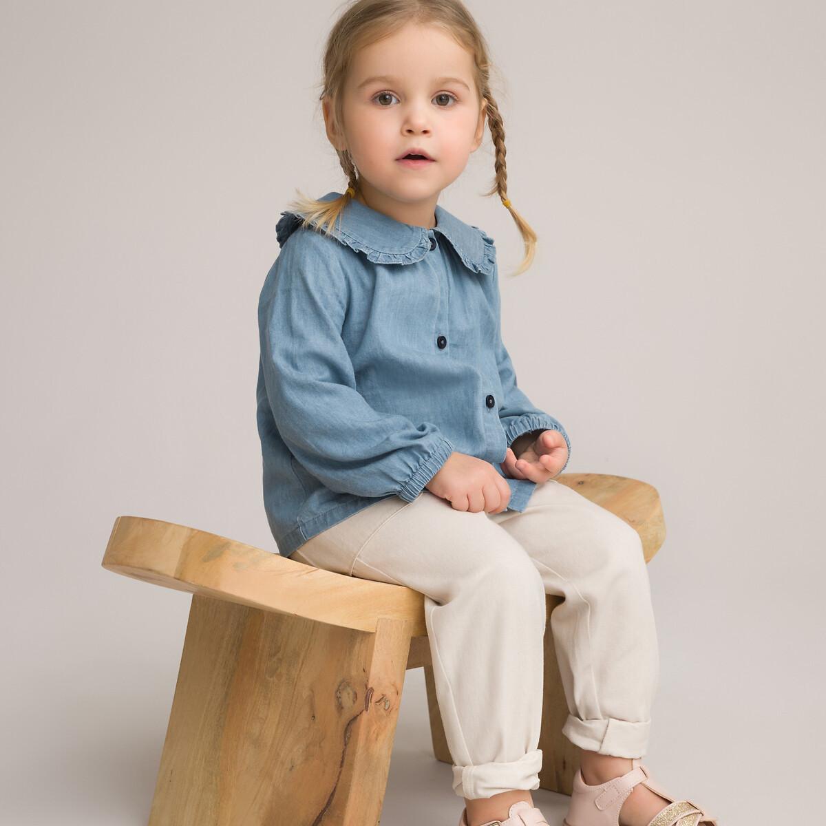 Image of Jeansbluse Mit Bubikragen Unisex Blau 18M