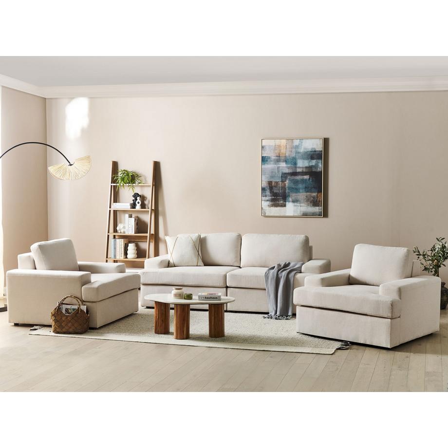 Beliani Wohnzimmer Set aus Stoff  ALLA  