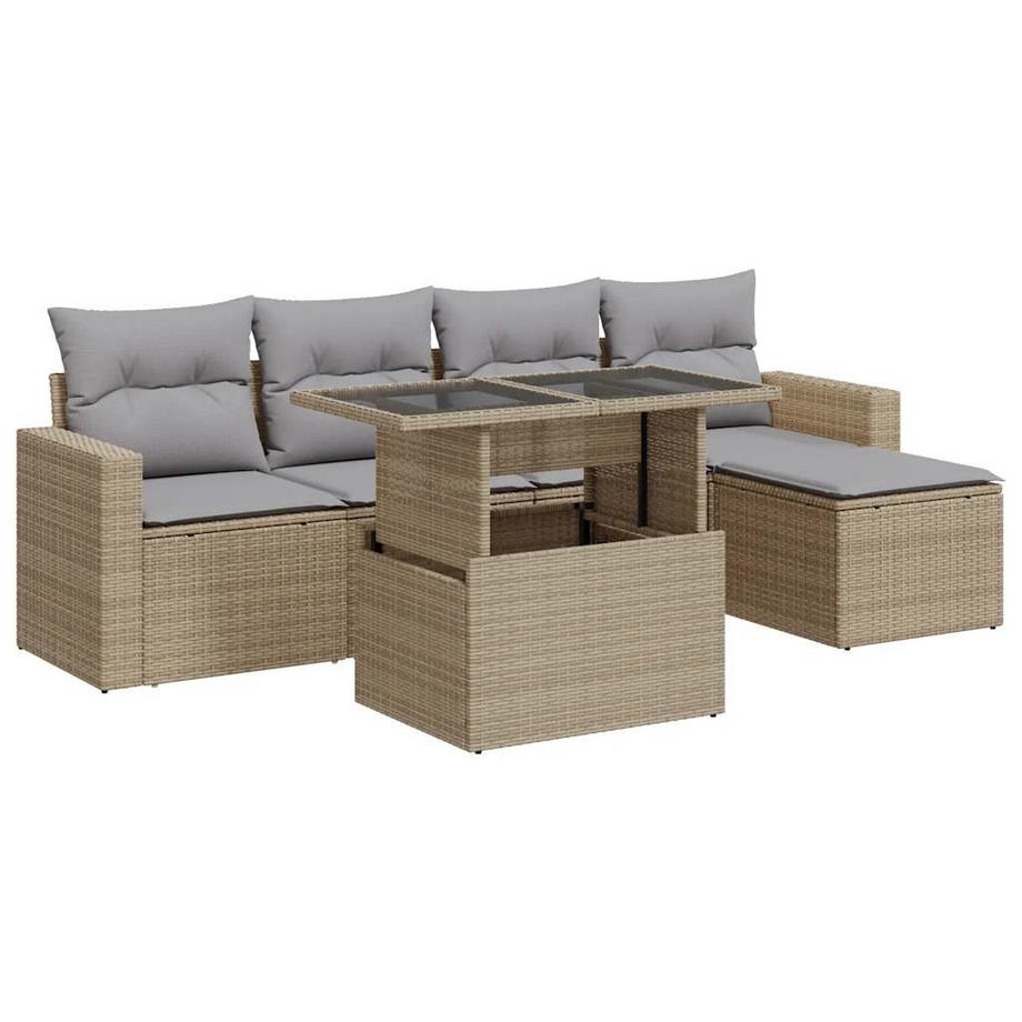 set di divani da giardino Polirattan