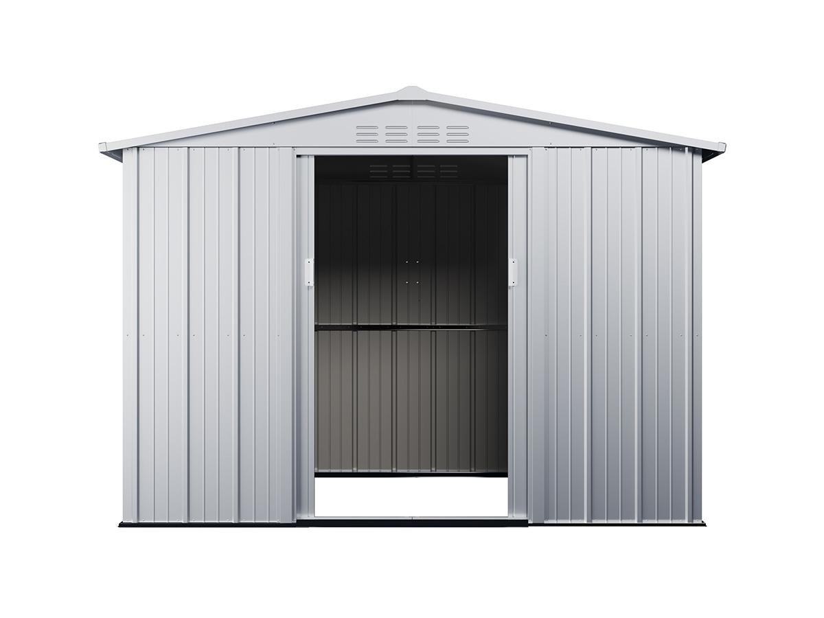 Vente-unique Casetta da giardino 4,91m² in Acciaio galvanizzato Grigio - LINUS  