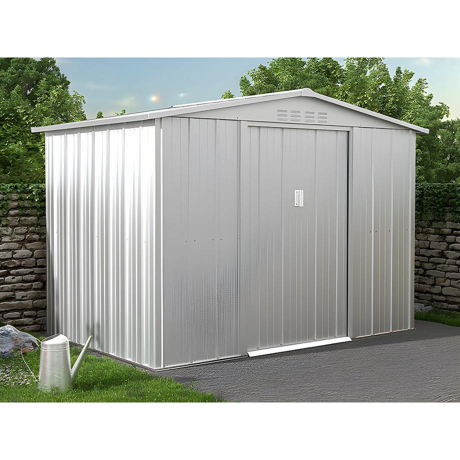 Vente-unique Abri de jardin métal en acier galvanisé gris 4,91 m² LINUS  