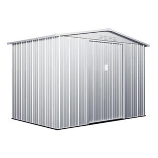 Vente-unique Casetta da giardino 4,91m² in Acciaio galvanizzato Grigio - LINUS  