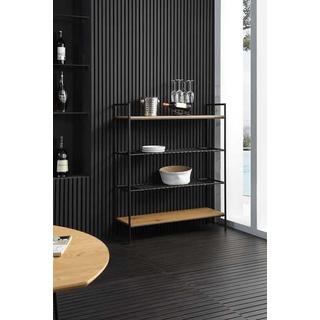 mutoni Libreria legno impiallacciato 110x34x129 nero  