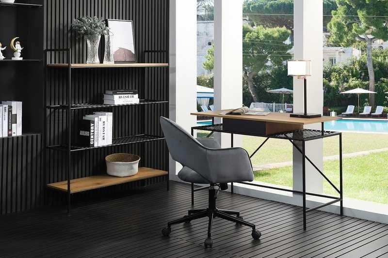 mutoni Libreria legno impiallacciato 110x34x129 nero  