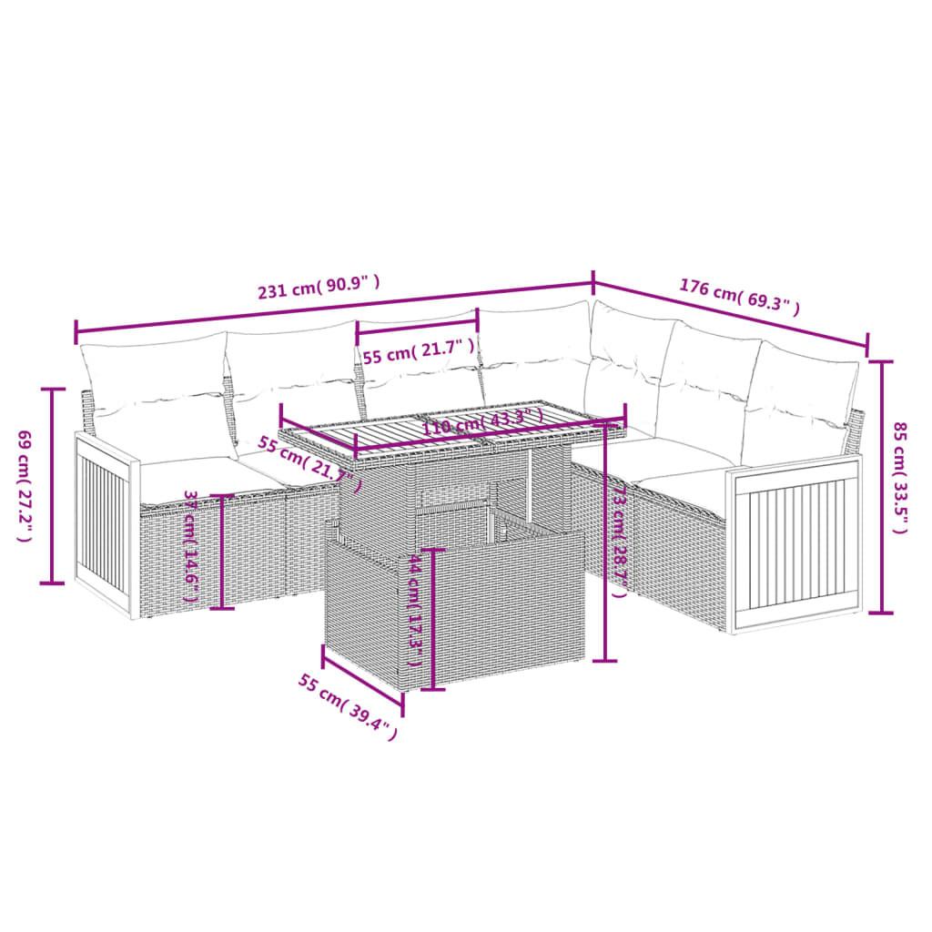 VidaXL Ensemble de canapés de jardin rotin synthétique  