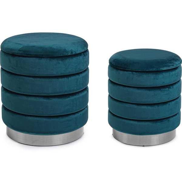 Image of Pouf mit Stauraum Darina Navyus 36x38 (2er-Set) Pouf mit Stauraum Darina Navyus 36x38 (2er-Set)