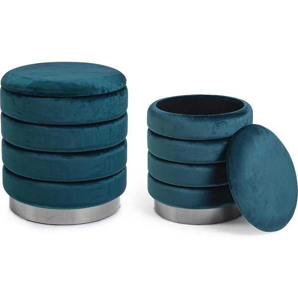 mutoni Pouf con vano contenitore Darina Navyus 36x38 (set di 2)  