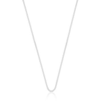 Collier rond d'forçat en or blanc 750, 2mm, 50cm