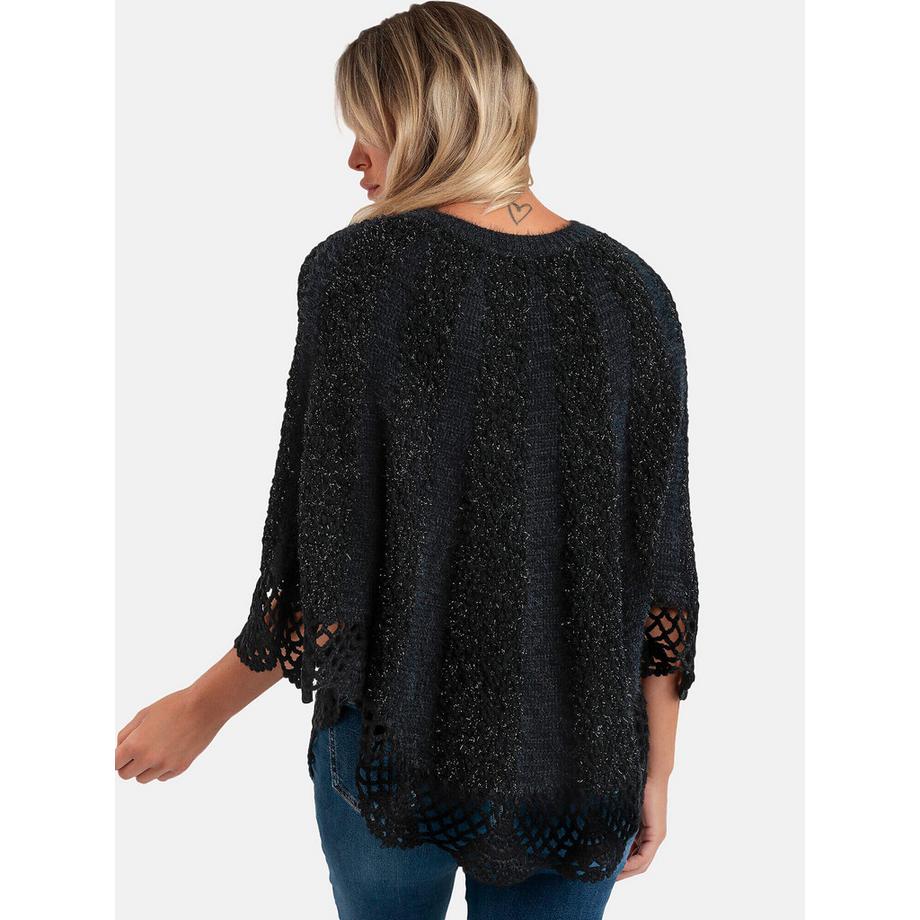 Admas Romantischer Unifarbener Poncho  