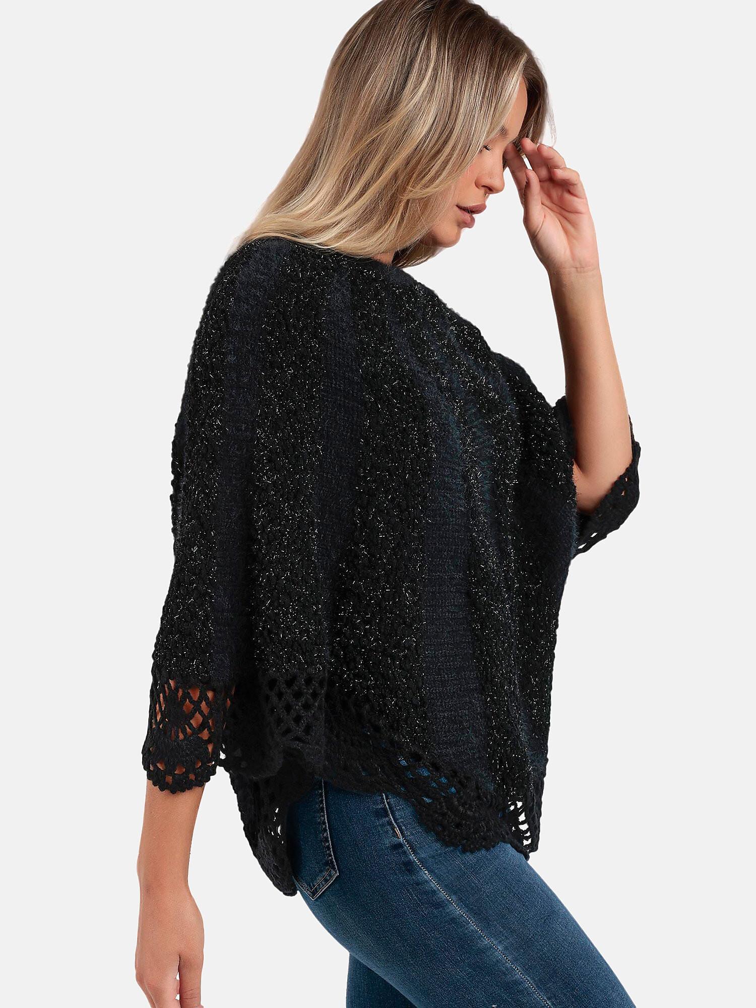 Admas  Unifarbener Poncho Romantic 