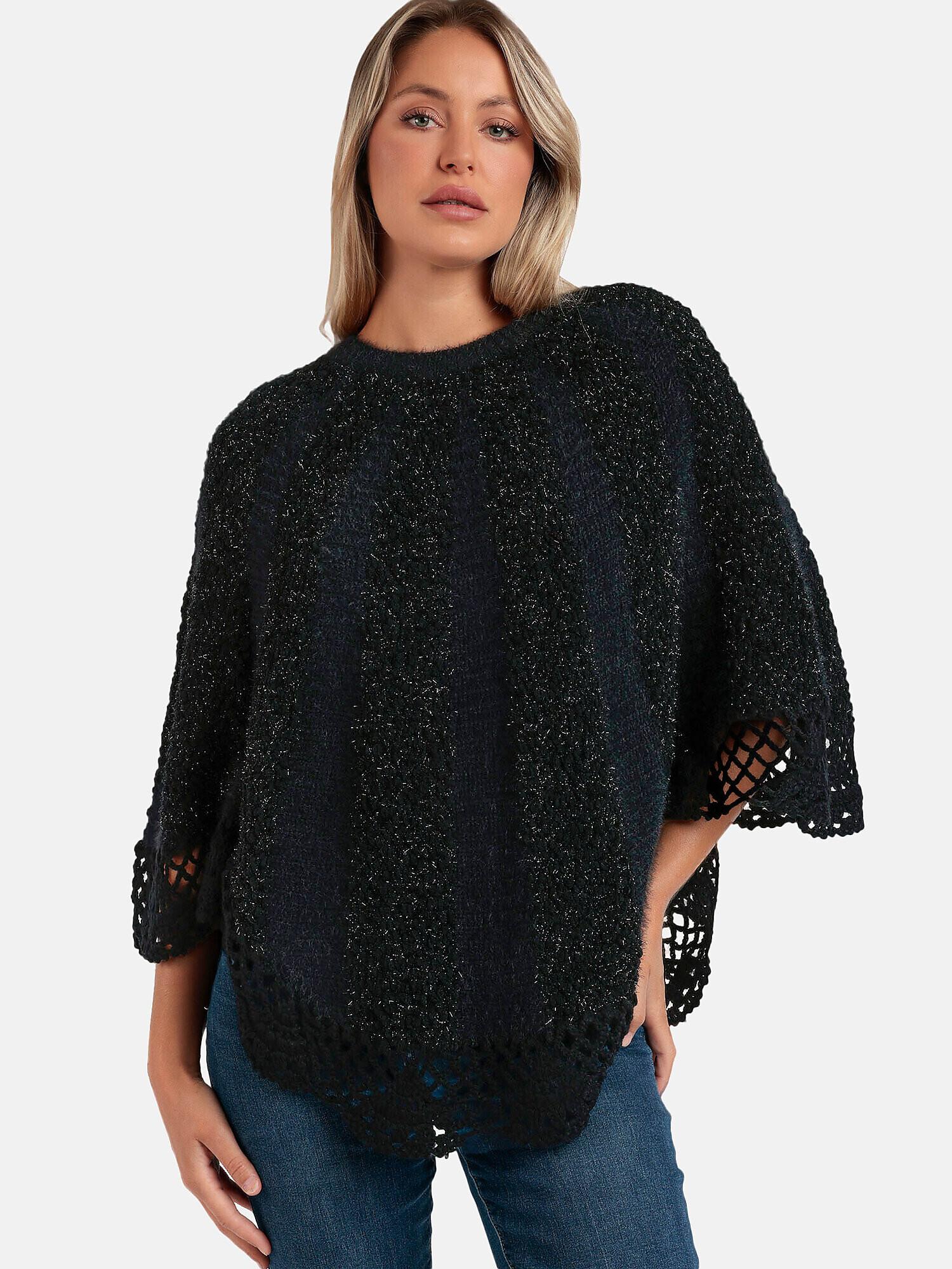 Admas  Unifarbener Poncho Romantic 