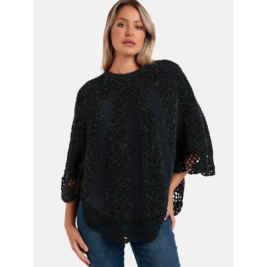 Unifarbener Poncho Romantic