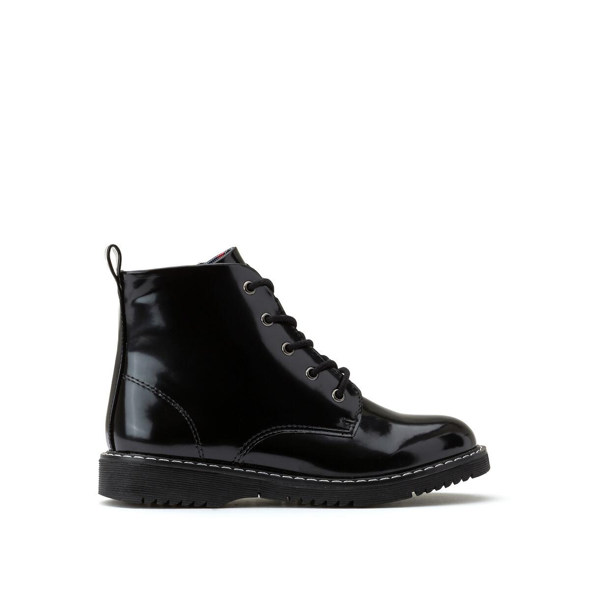 Image of Boots Mit Schnürung Und Reissverschluss Damen Schwarz 30