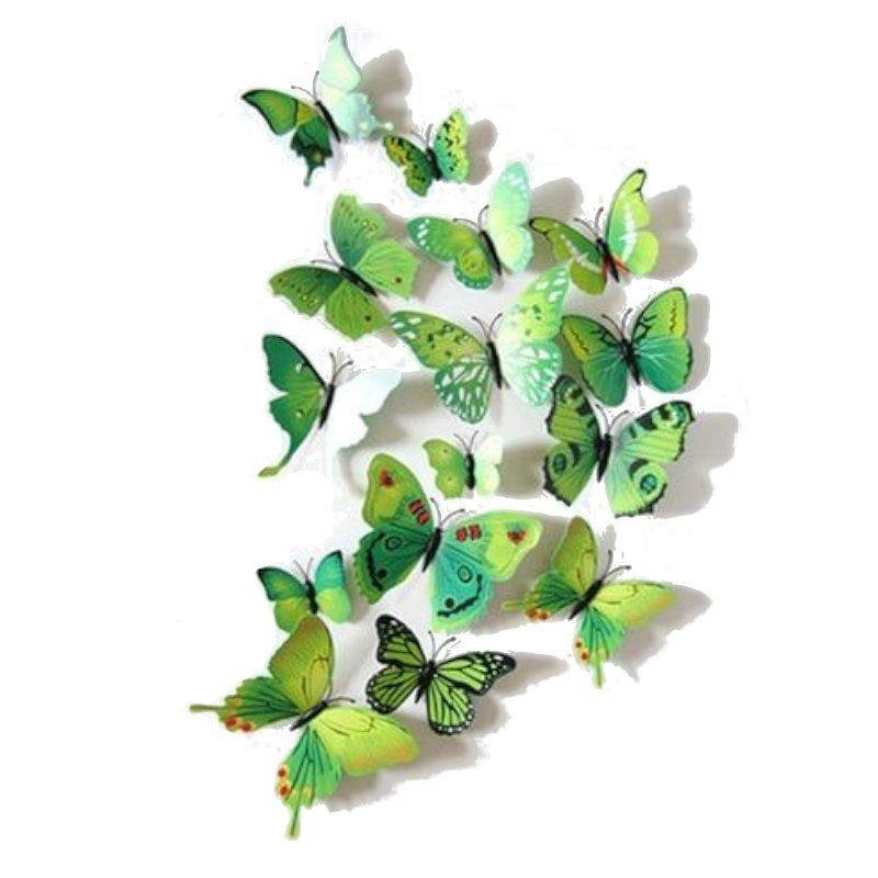 HOD Health and Home 12 Pezzi Di Adesivi A Farfalla 3D Arcobaleno Colorato 3D PVC Farfalla Per Parete Kawaii Decorazione Di Casa  
